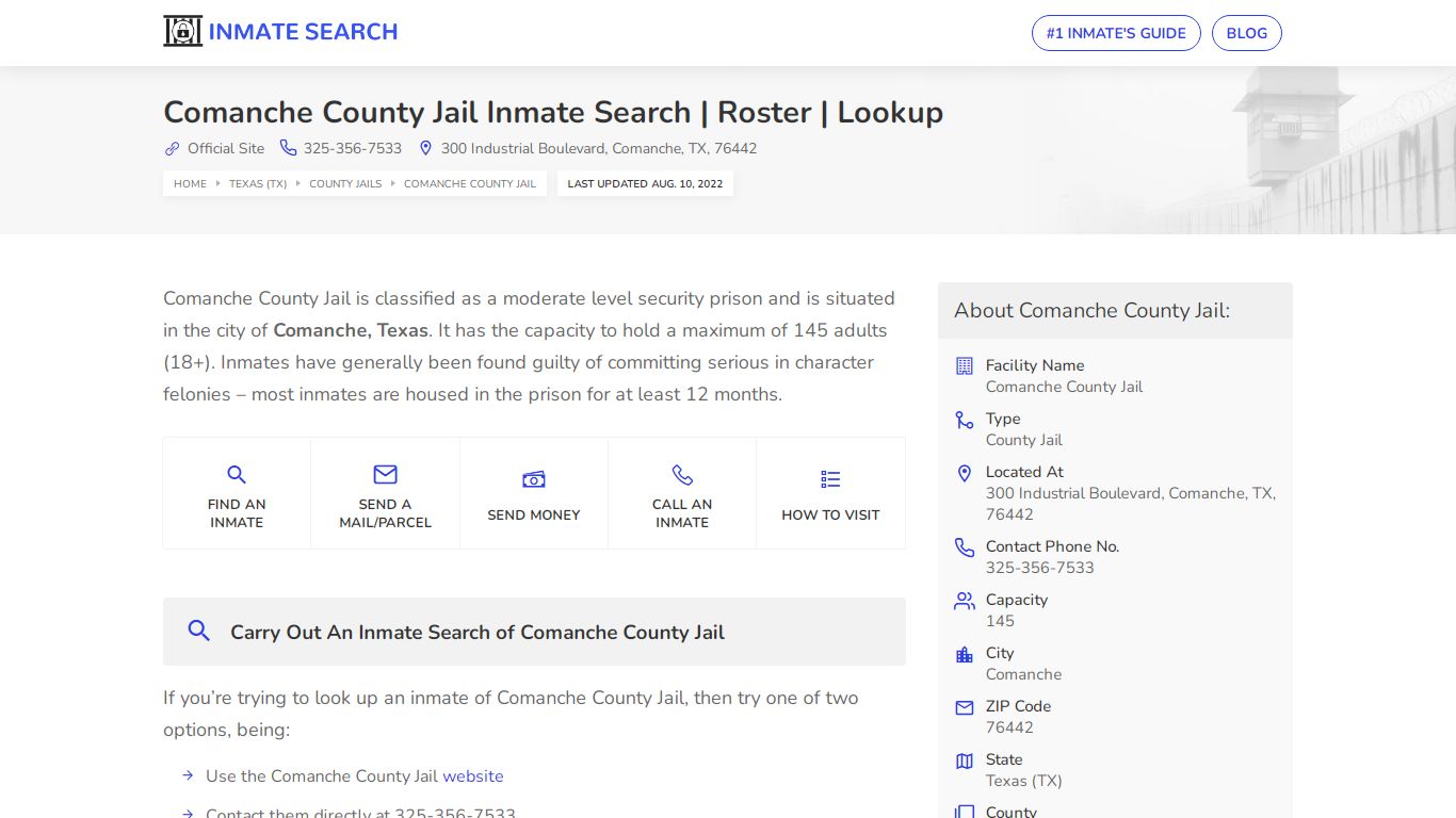 Comanche County Jail Inmate Search | Roster | Lookup