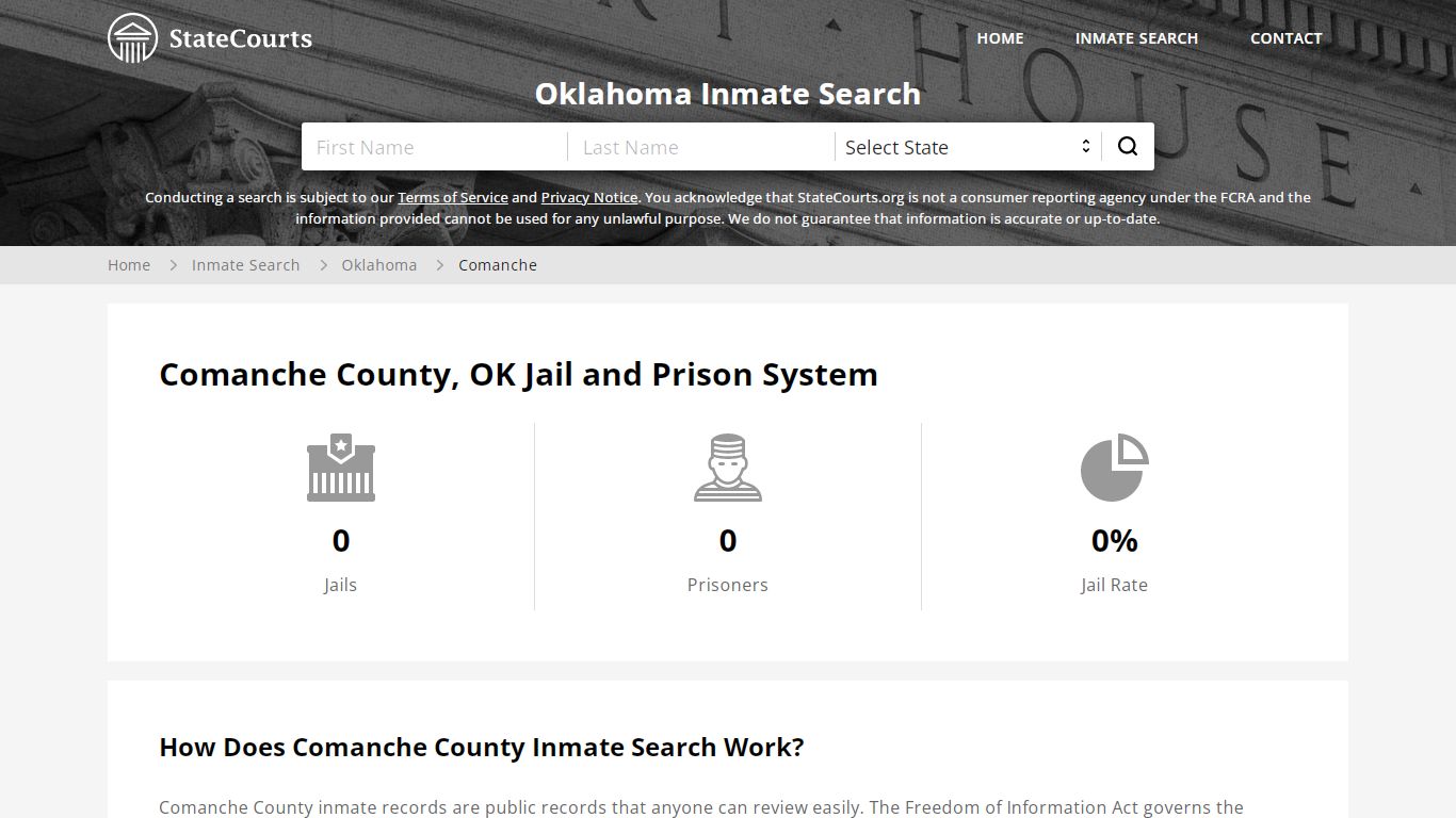 Comanche County, OK Inmate Search - StateCourts